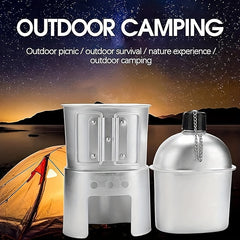 Aluminum Cookware Canteen Cup & Stove for Camping