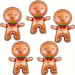 Gingerbread Man Foil Balloon Winter Theme Holiday Party Decor