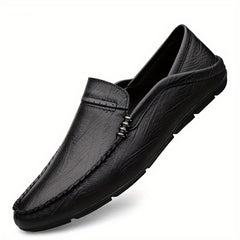 Men's Faux Leather Loafers No Tie Slip On Smart Casual Shoes