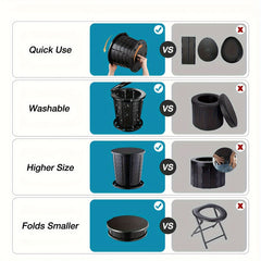 1pc Portable Toilet for Travel Adjustable Height Camping Toilet