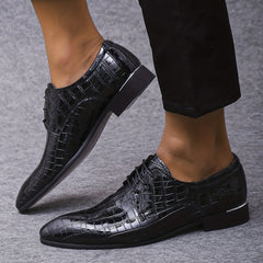 Men's Plaid Pattern Derby Shoes Lace Up Wedding Party Business