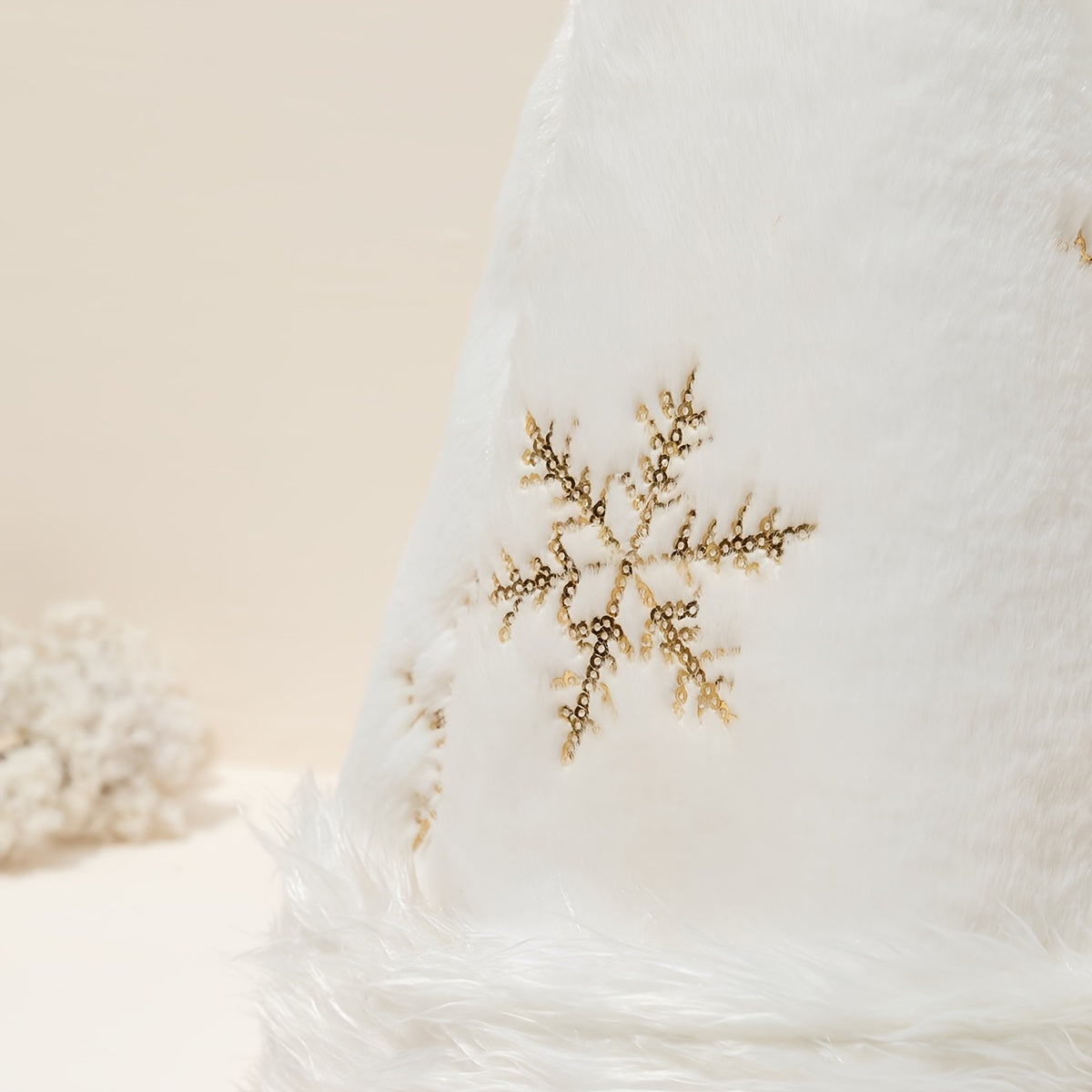 Silvery Hat With Golden Snowflake Christmas Hat Embroidery Hat