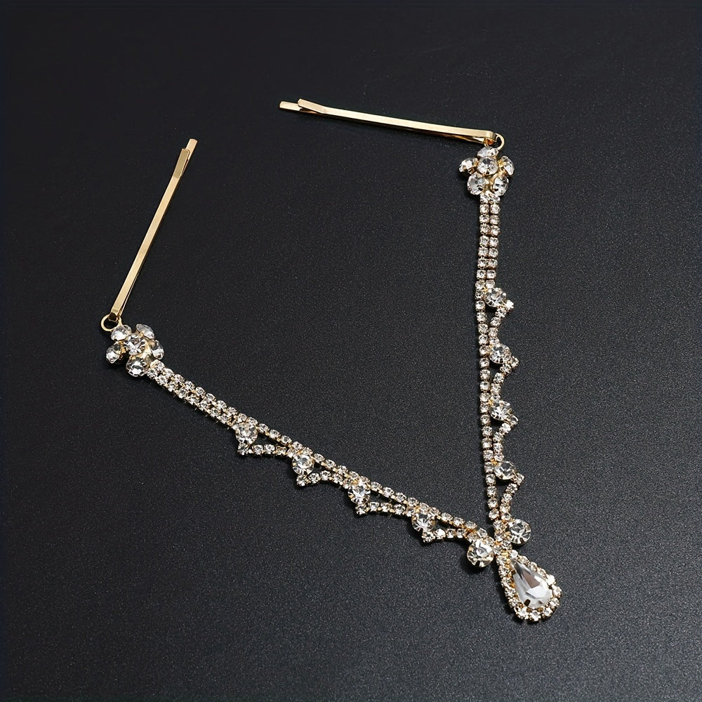 Rhinestone Head Piece Head Chain for Prom Party