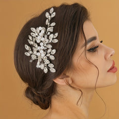Faux Pearl Rhinestone Leaf Head Piece Hair Accessories