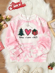 Girls Polka Dot Graphic Sweatshirt Crewneck Pullover Tops