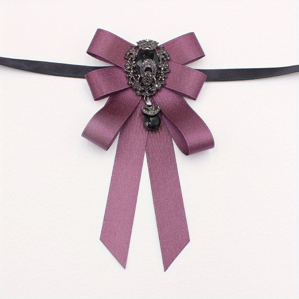 Diamond Decorative Bow Tie Women's Bow Collar Flower Coat Collar