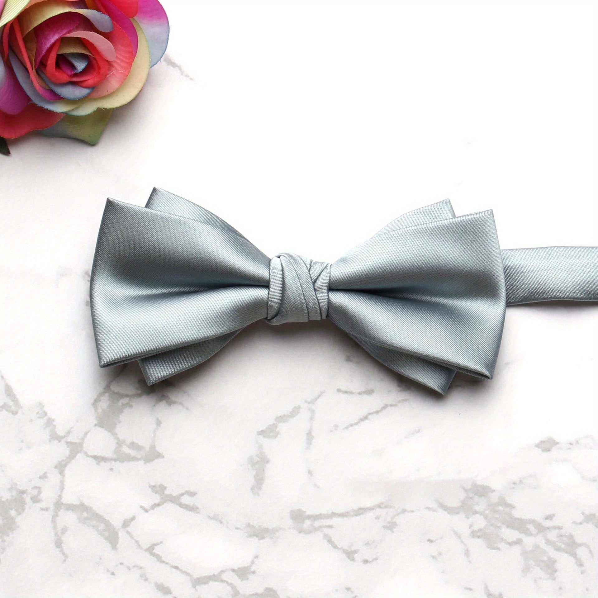 Men's Polyester Silk Bow Tie Multicolor Wedding Bow Tie Collar Flower Banquet