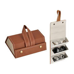 3pcs PU Leather Glass Storage Box Set