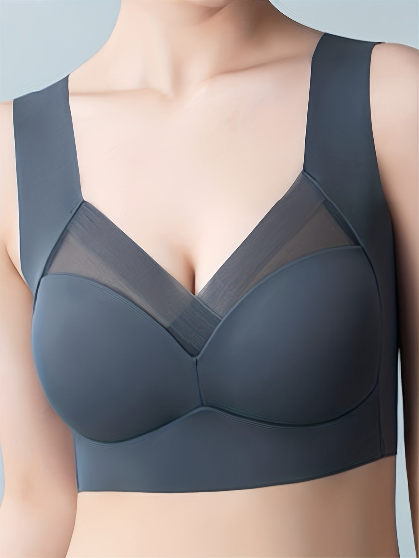 2pcs Mesh Wireless Push Up Intimates Bras Women's Lingerie