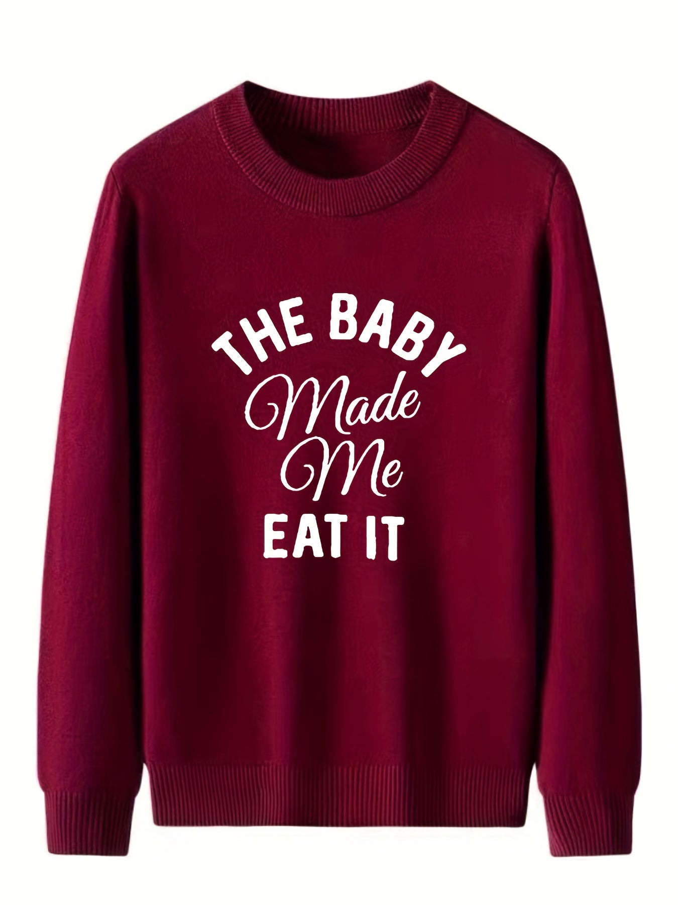 THE BABY Knitted Sweater Men's Casual Warm Mid Stretch Pullover