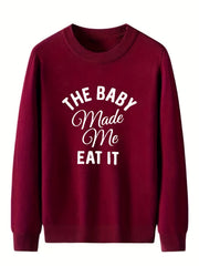 THE BABY Knitted Sweater Men's Casual Warm Mid Stretch Pullover