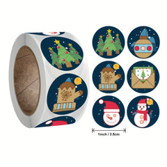 500 Sheets Christmas Gift Collection Adhesive Sticker Label