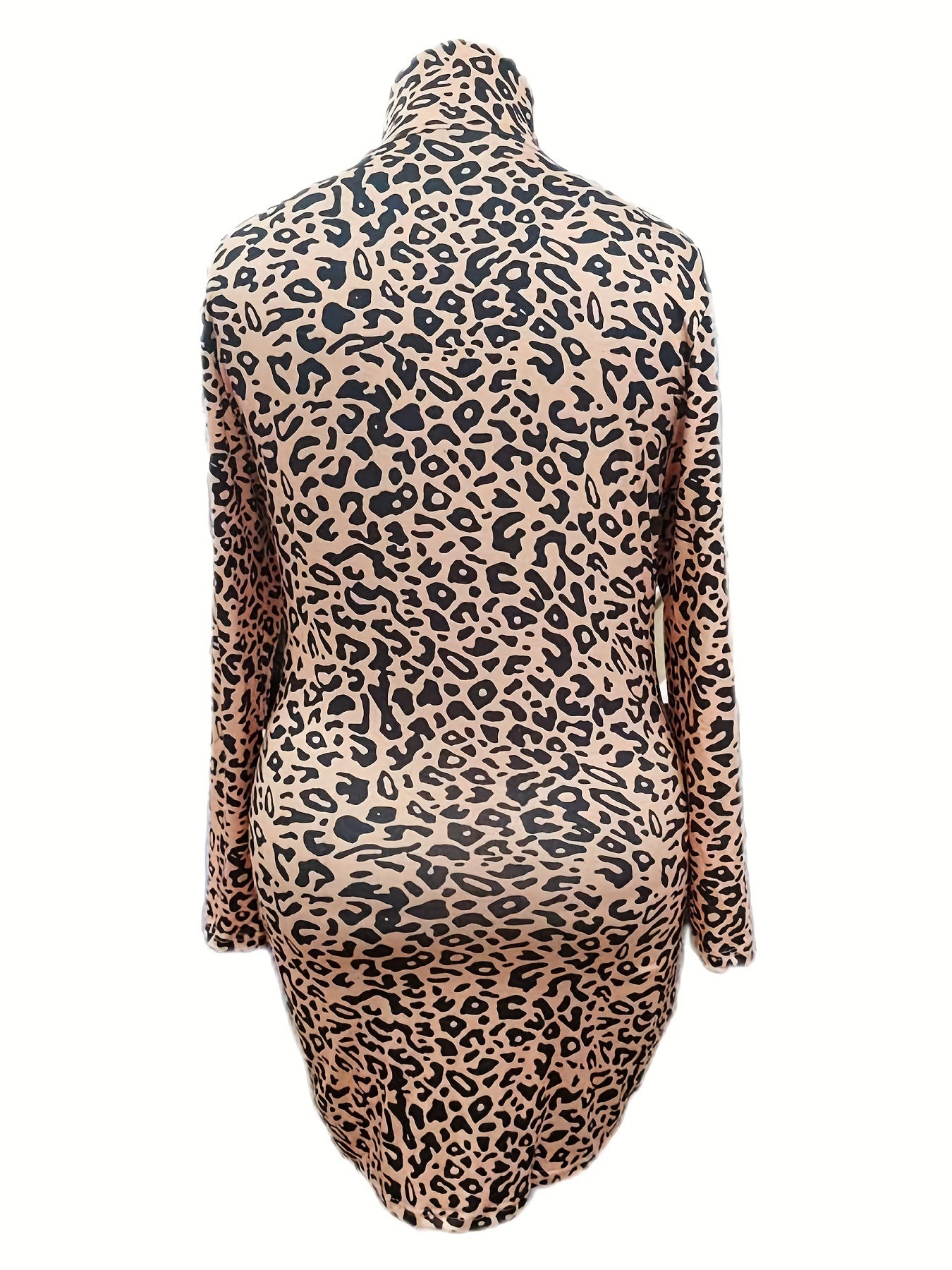 Plus Size Leopard Print Bodycon Midi Dress