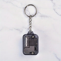 Mini Music Box Keyring Acrylic Travel Key Ring Purse Backpack Charm Gift