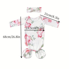 Newborn Photo Prop Stretch Sleeping Bag Set with Hairband