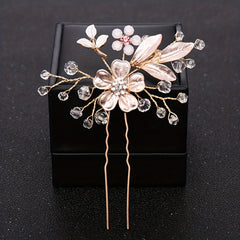 Flower Crystal Wedding Hair Pins Hair Accessories Bridal Headpiece