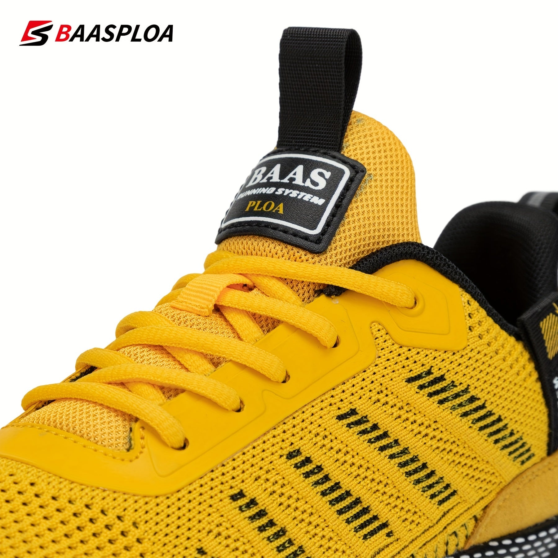 BAASLPOA Men's Knit Breathable Running Shoes for Outdoor Jogging