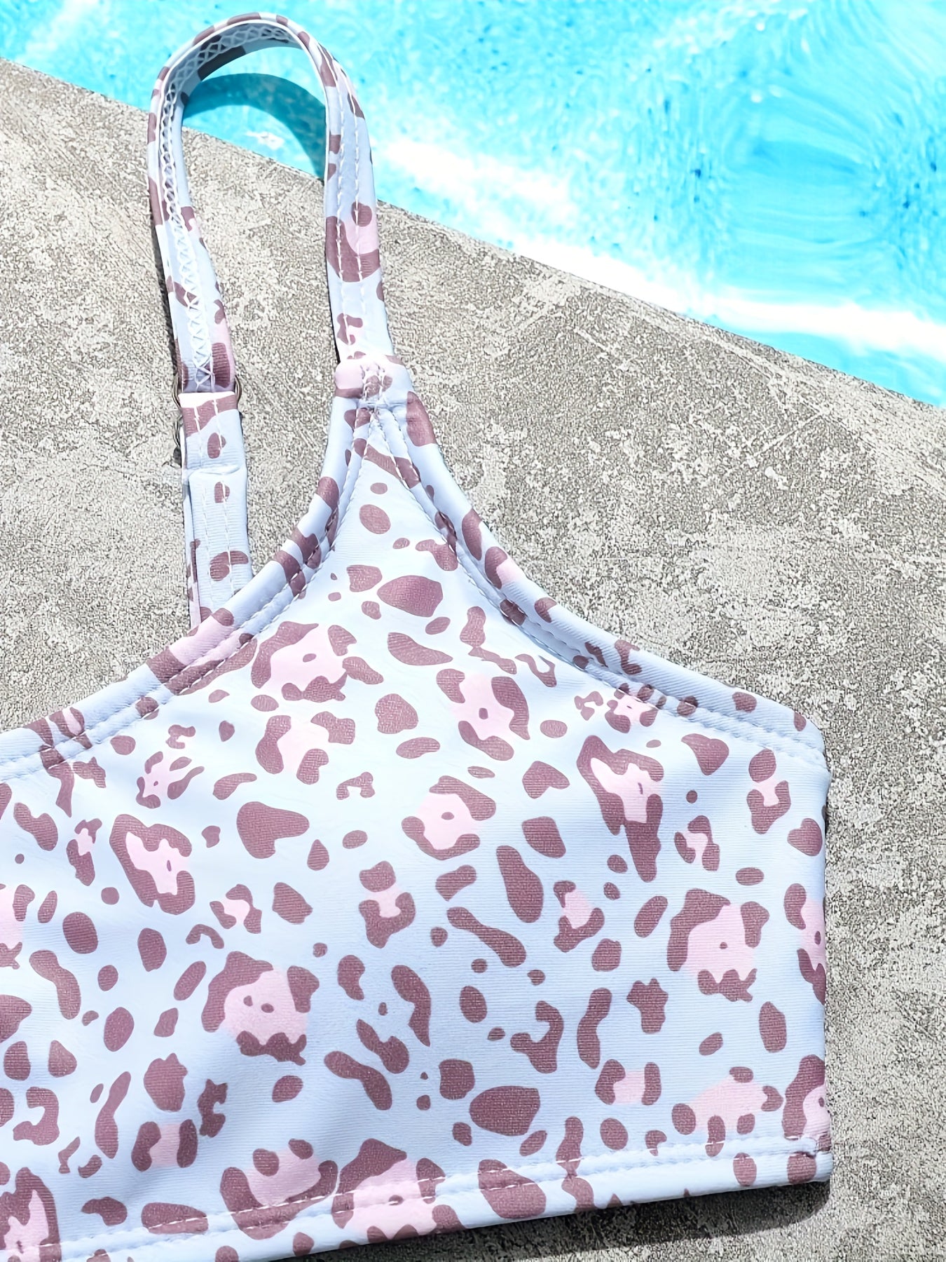 Leopard Print Bikini Set Girls Bathing Suit Summer Beach Vacation Gift