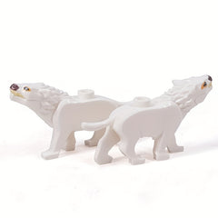 5pcs Glow in the Dark Wolf King Blocks Set Anime Farm Decor DIY Animal Park Kit