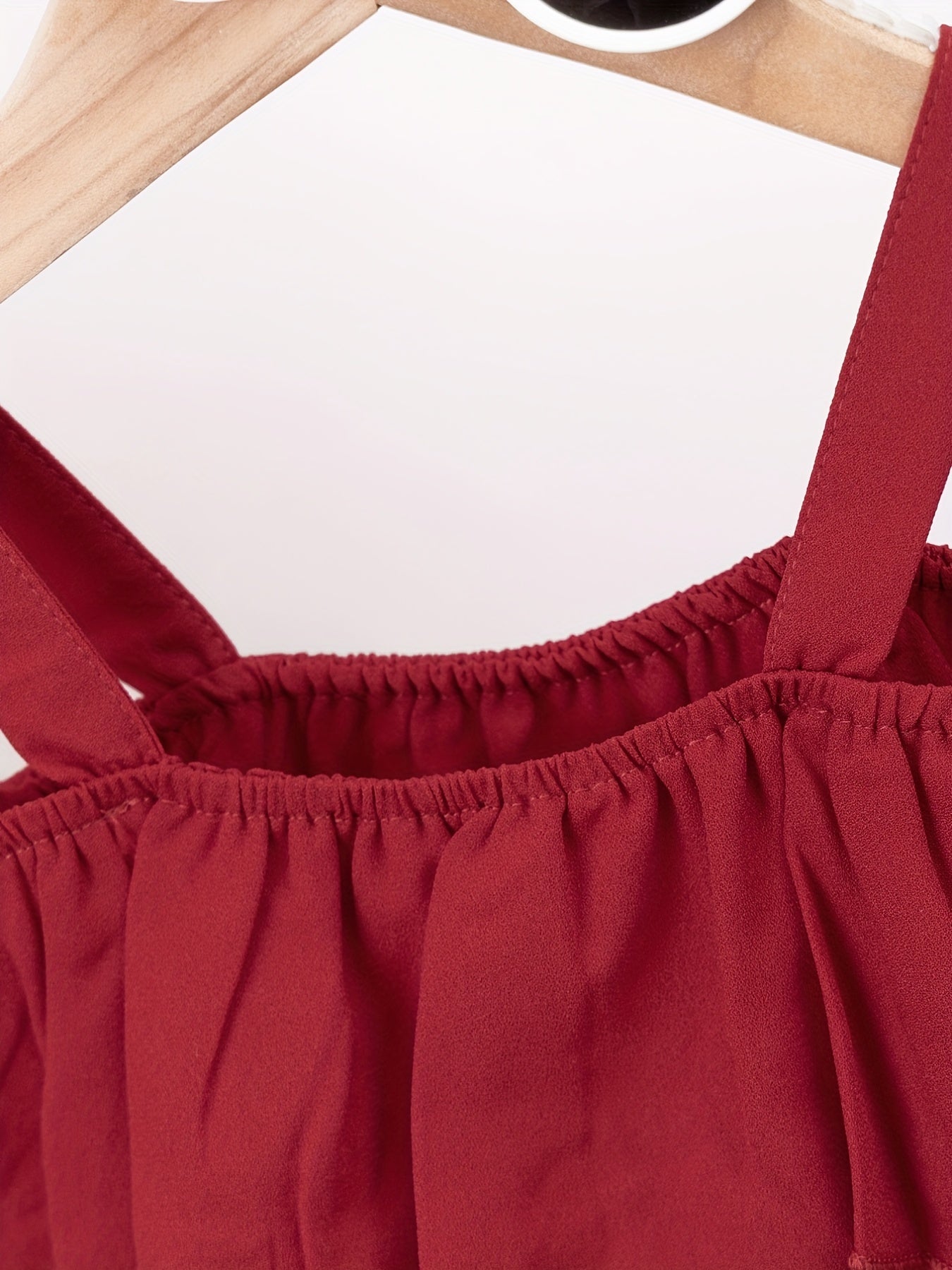 Layered Ruffle Trim Off Shoulder Baby Girls Cami Jumpsuit