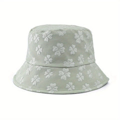 Flower Pattern Bucket Hat Solid Casual Sun Hat Travel Beach Hats For Women