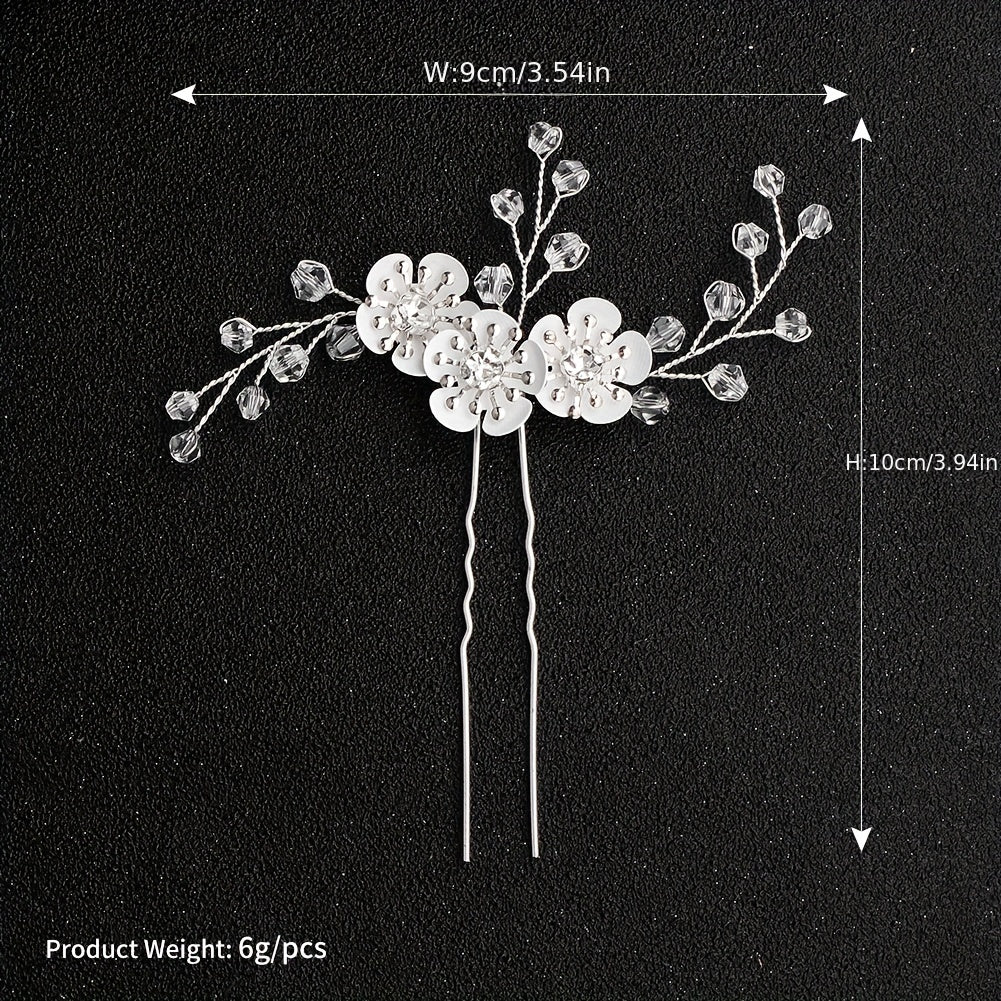 Crystal Flower Beaded Hairpin Bridal Wedding Party Favor Decorations