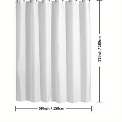 Waterproof Polyester Shower Curtain with Hooks