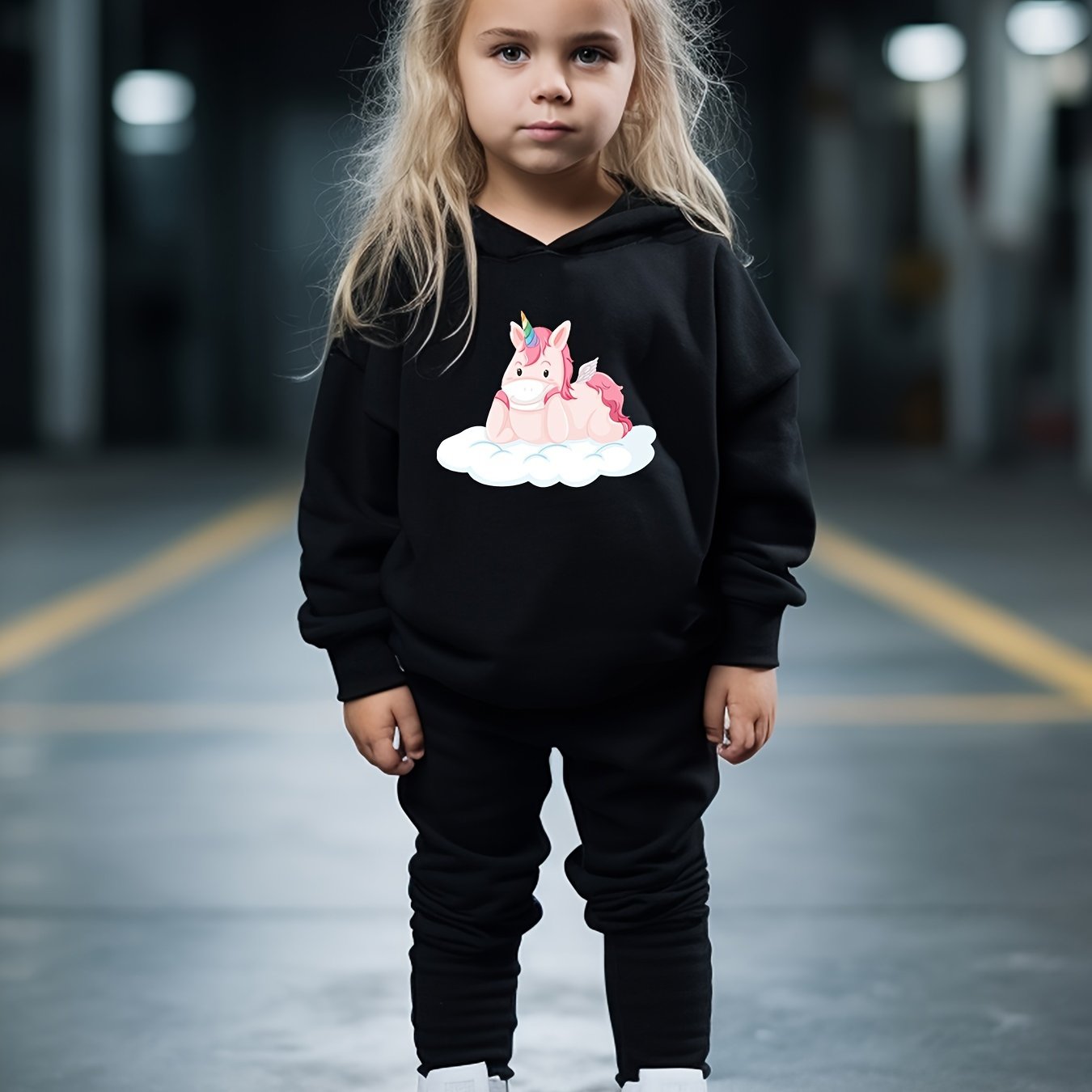 Unicorn In The Clouds Print Activewear Set For Kids