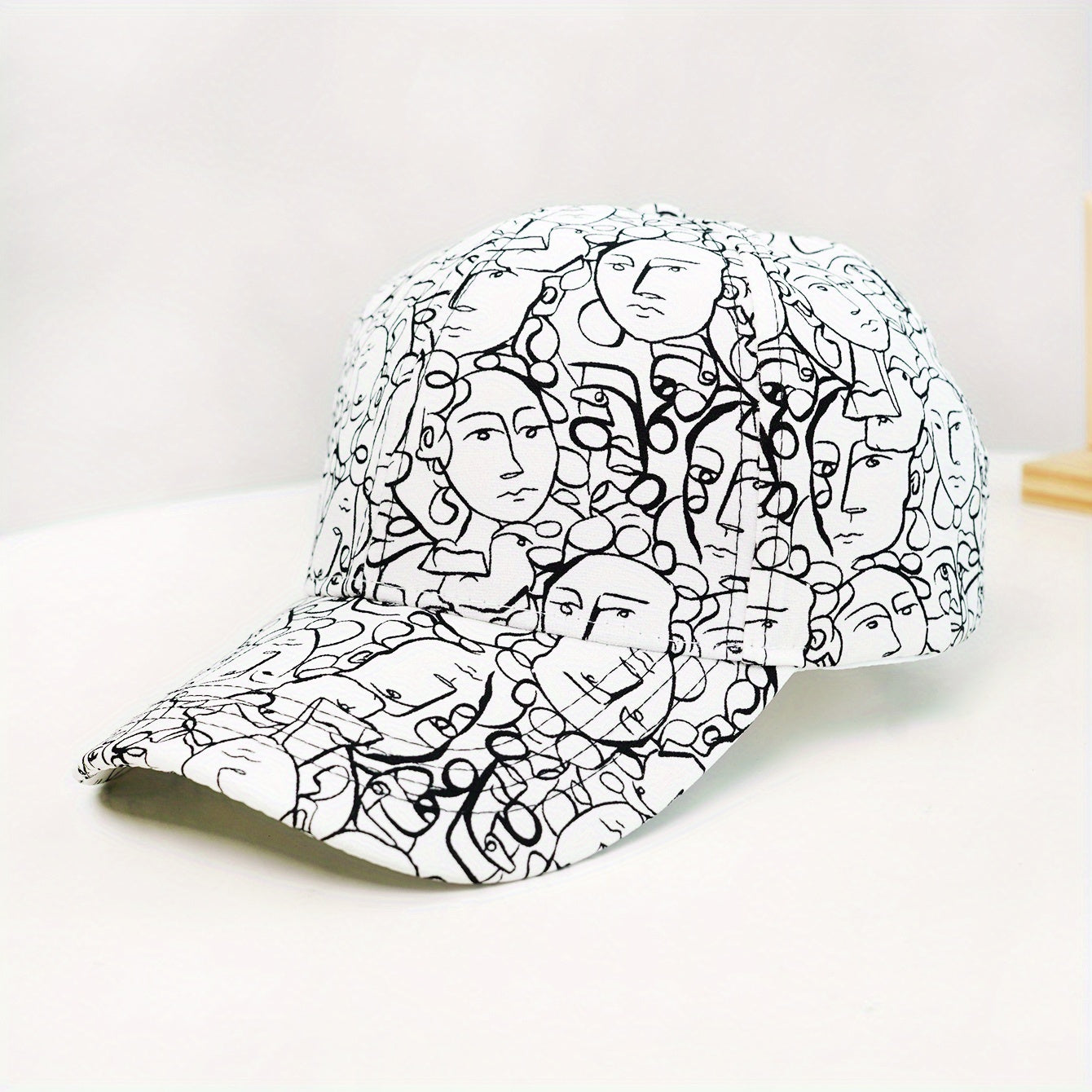 Abstract Face Printed Baseball Cap Unisex Casual Couple Sun Hat
