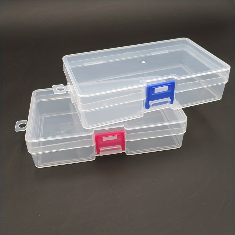 Transparent Plastic Lock Box Desktop Storage Portable Accessories Jewelry