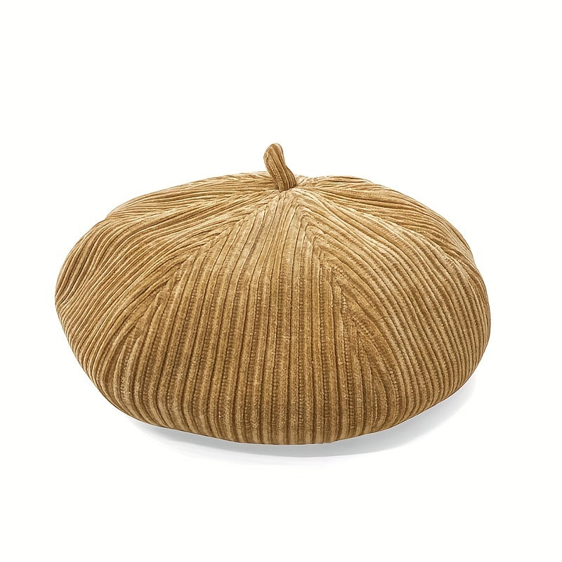 Classic Plain Beret Pleated Berets Cap Vintage Octagonal Hat