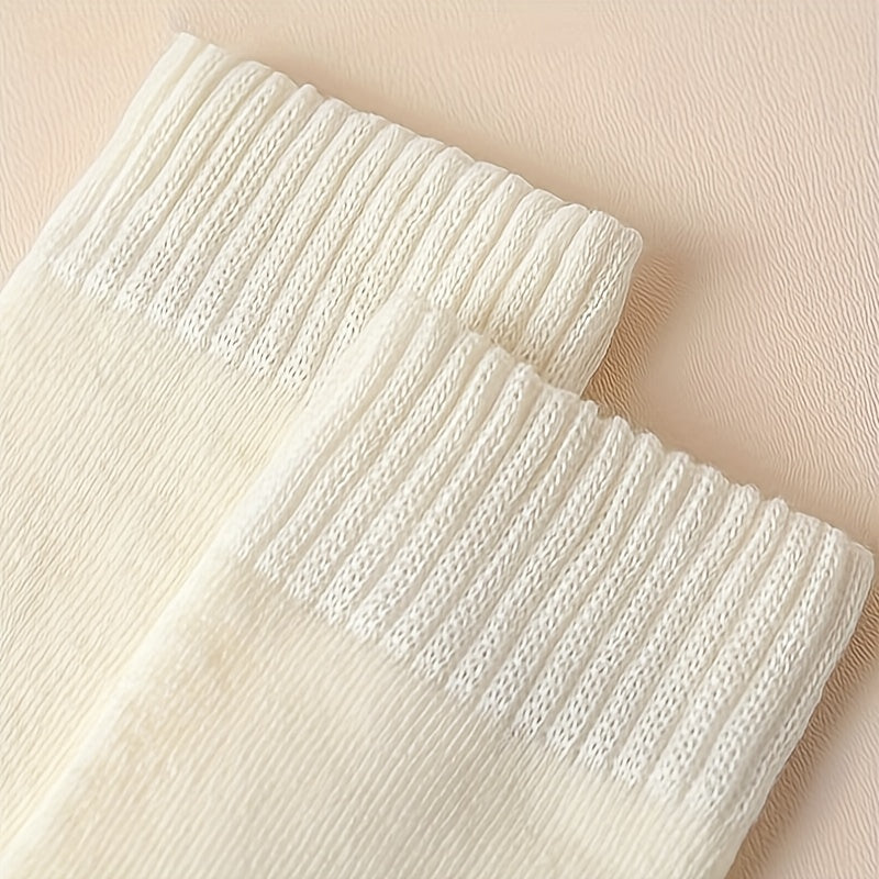 6 Pairs Solid Comfy & Warm Mid Tube Socks Women's Stockings
