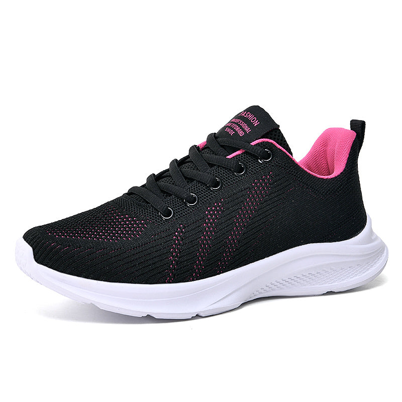 Casual Lace Up Sports Shoes Breathable Mesh Non slip Running Flat Shoes