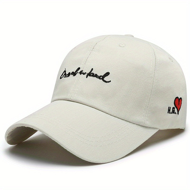 Heart Embroidery Couple Baseball Cap Unisex Adjustable Dad Hats