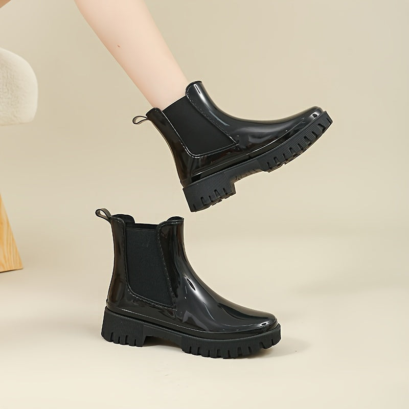 Women's Waterproof Non slip Rain Boots Stylish Comfortable Rubber Medium Top