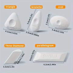 5pcs Art Sketch Erasers Low Dust Ultra Soft Material Ergonomic Triangular