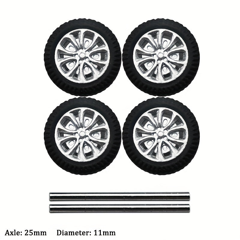 Kickcar 1/64 ABS Wheels & Rubber Tires 10 Sets