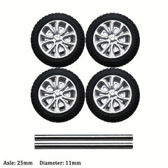 Kickcar 1/64 ABS Wheels & Rubber Tires 10 Sets