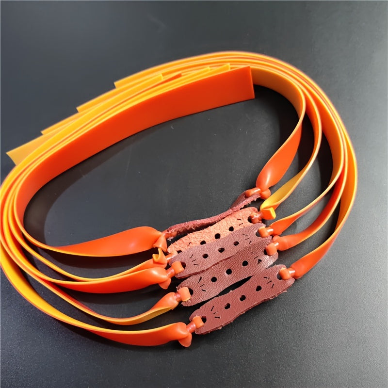 10pcs 1mm Leather Bag & Random Slingshot Latex Rubber Band