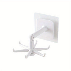 6-Hook Under Cabinet Utensil Holder, 360 Rotatable Kitchen Hooks