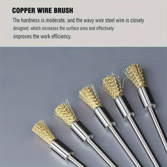5pcs 3.94in Extended Steel Copper Wire Brush Pen Rust Paint Removal
