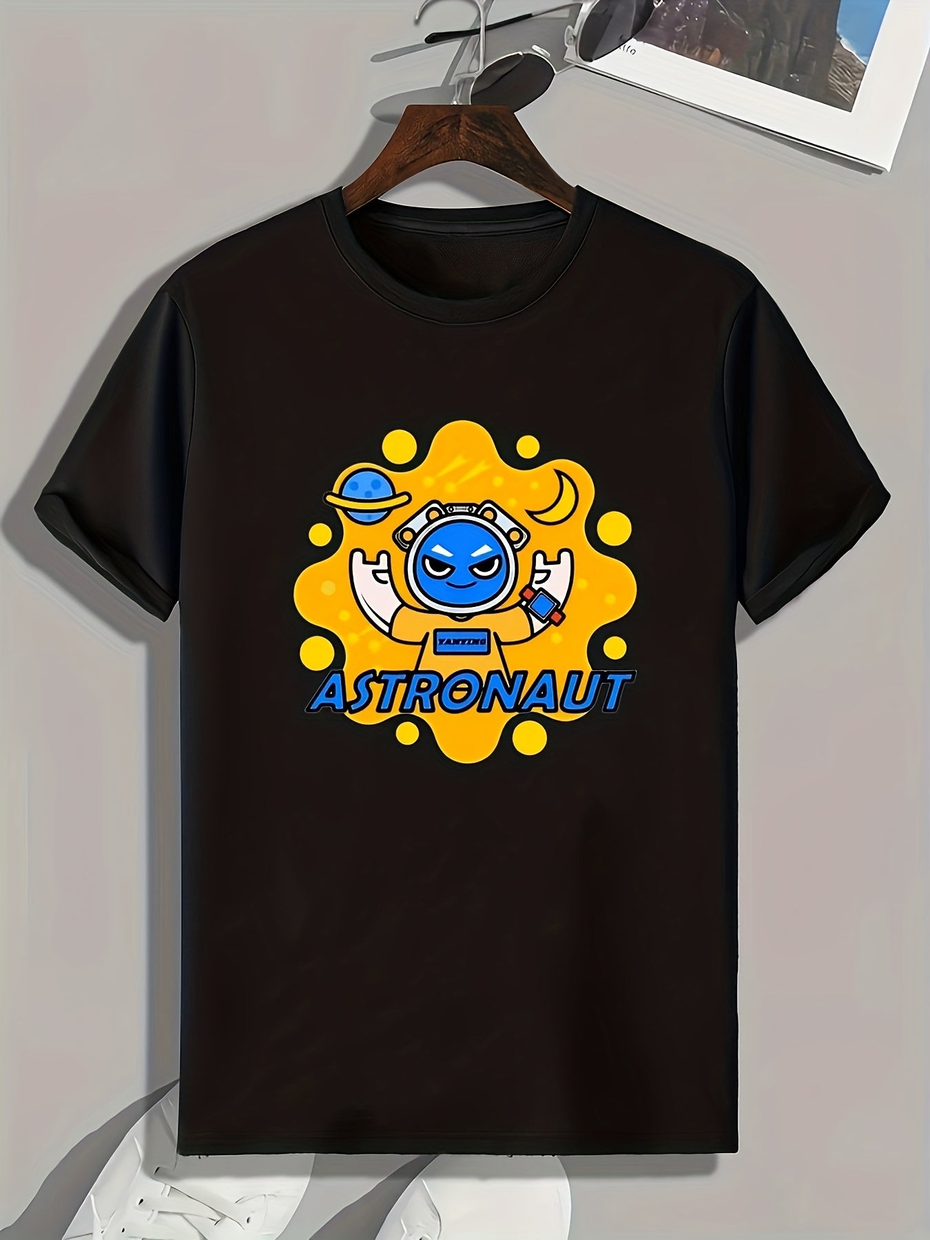 Astronaut Print Men's Graphic T-shirt Casual Comfy Tees