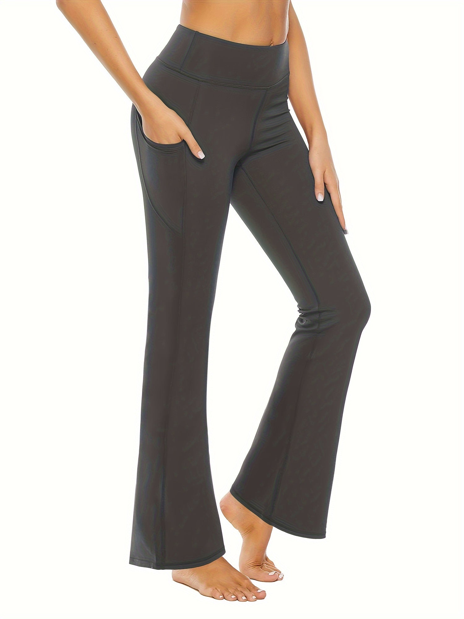 Women's Flare Yoga Pants With Pocket Elastic Waist Hip lifting Leggings