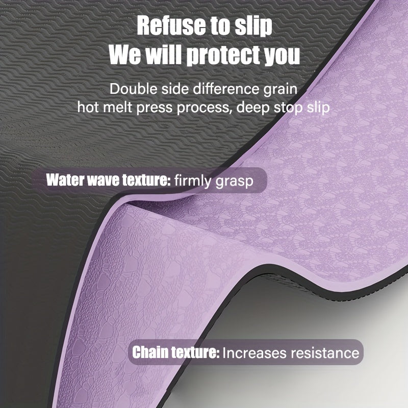 TPE Eco Friendly Double layer Fitness Mat Non slip 6.0ft 24.02inch