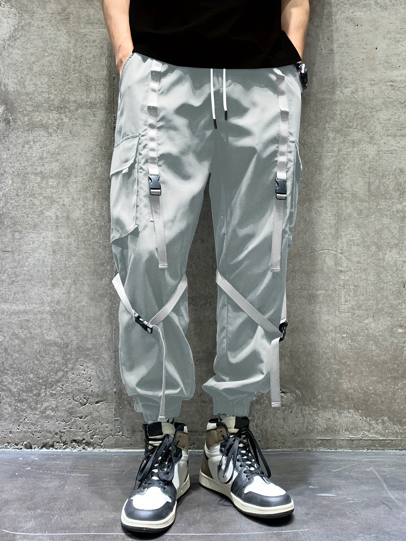 Ribbon Men's Relaxed Fit Cargo Jogger Pants Flap Pockets