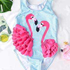 Baby Girls Flamingo Sleeveless Swimsuit
