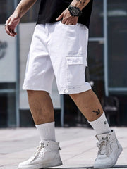 Cotton Denim Cargo Shorts Men's Street Style Shorts