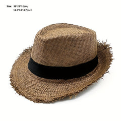 Breathable Top Hat Solid Sunscreen Beach Hat Outdoor Travel Jazz Hat
