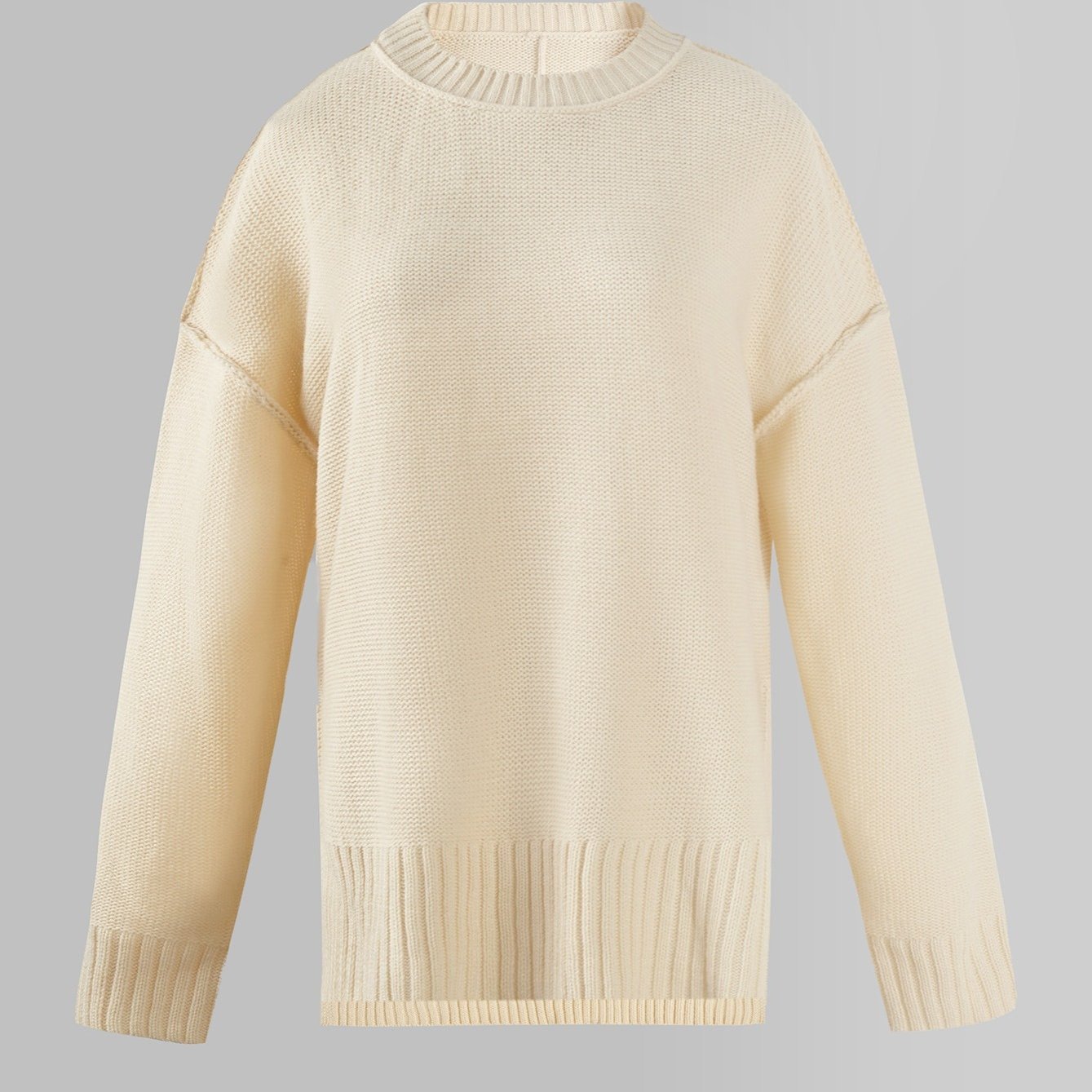 Casual Crew Neck Loose Knit Sweater Fall Winter Women's Clothing