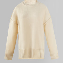 Casual Crew Neck Loose Knit Sweater Fall Winter Women's Clothing